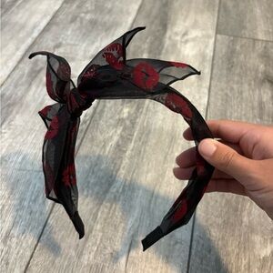 Chic Black and Red kisses Headband